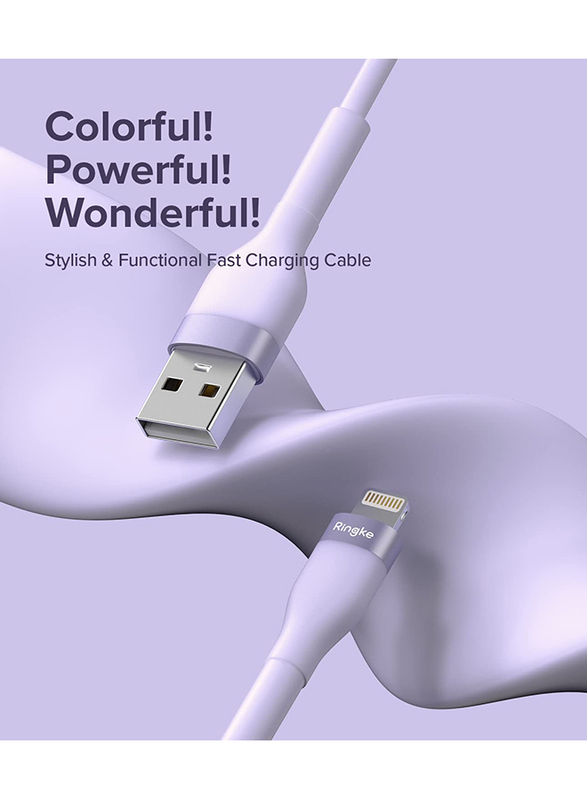 Ringke Fast Charging Pastel Cable USB Type-A to Lightning (2m) Purple